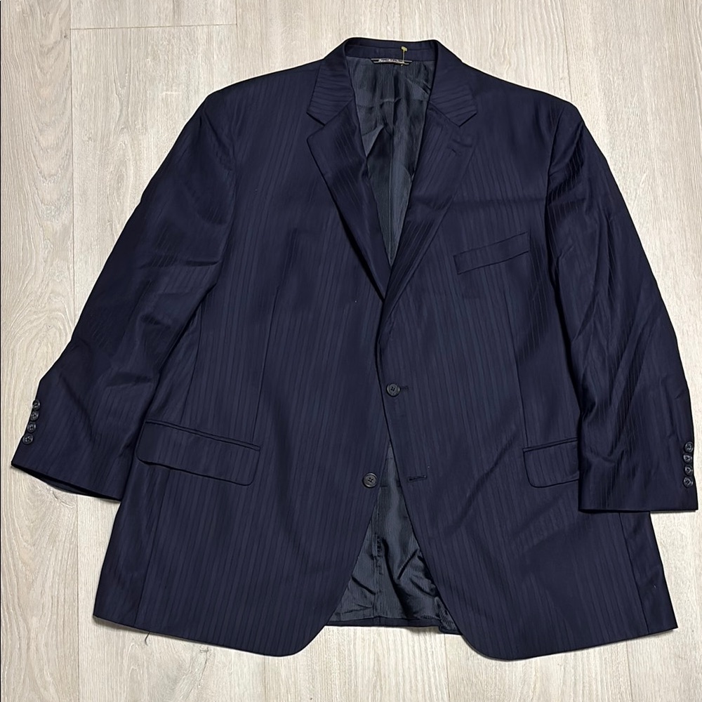 Saks Fifth Avenue Black Label Dark Navy Pinstripe Sport Coat